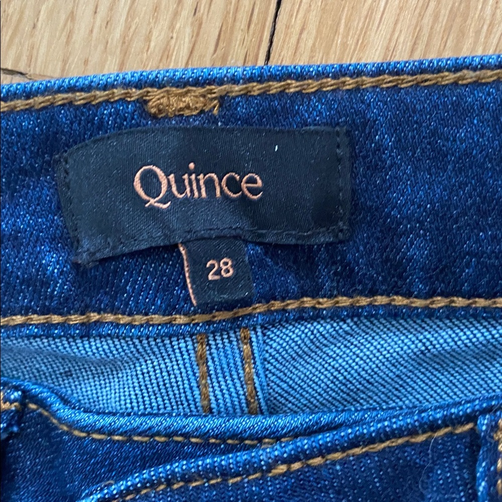 Quince Dark Blue Wide Leg Jeans - Picture 2 of 7